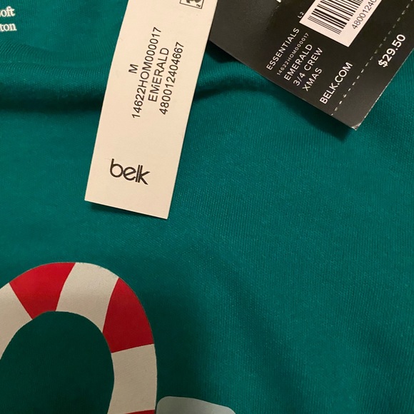 NWT Women's KIM ROGERS Christmas Candy Canes Green Top 3/4 SLV Medium Festive - Picture 4 of 4